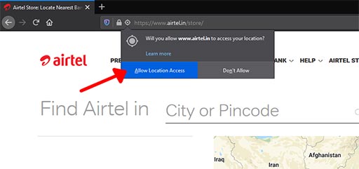 Allow location access