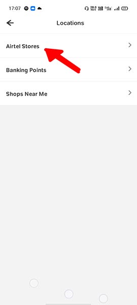 Click on Airtel stores