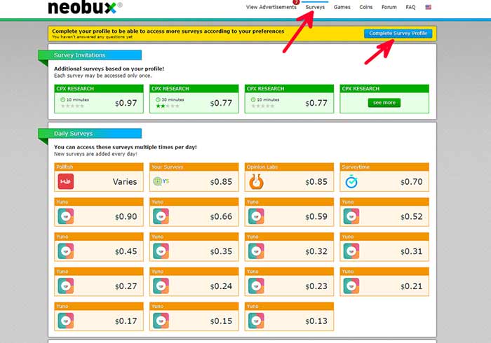 neobux survey