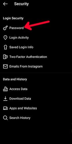 how to change instagram password without old password