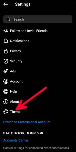 how to put instagram on dark mode