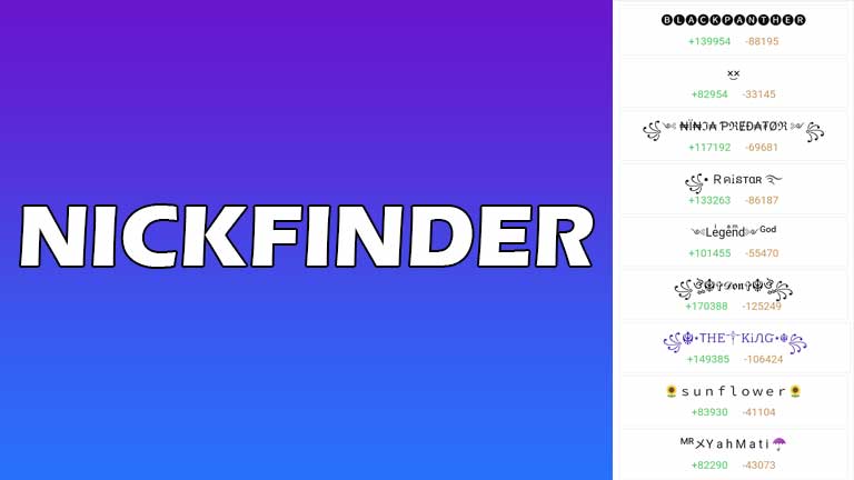 NickFinder - Best App To Create Fancy Nicknames For Free Fire And PUBG