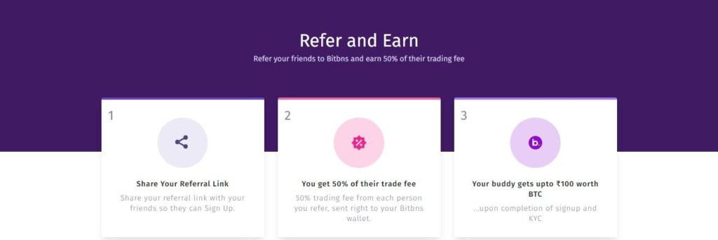 Bitbns refer and earn