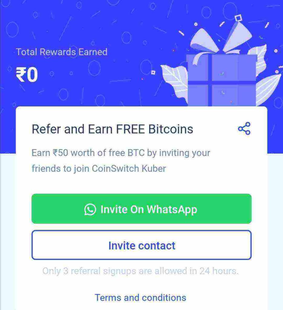 CoinSwitch kuber refer and earn
