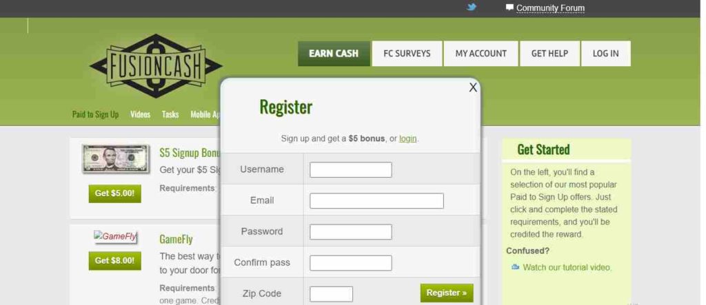  Get Paid to Watch Videos:  Fusioncash