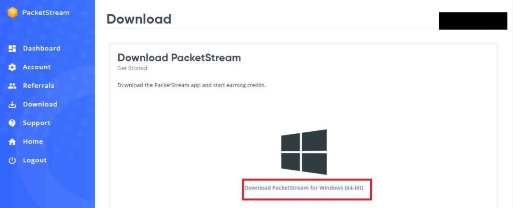 Download PacketStream