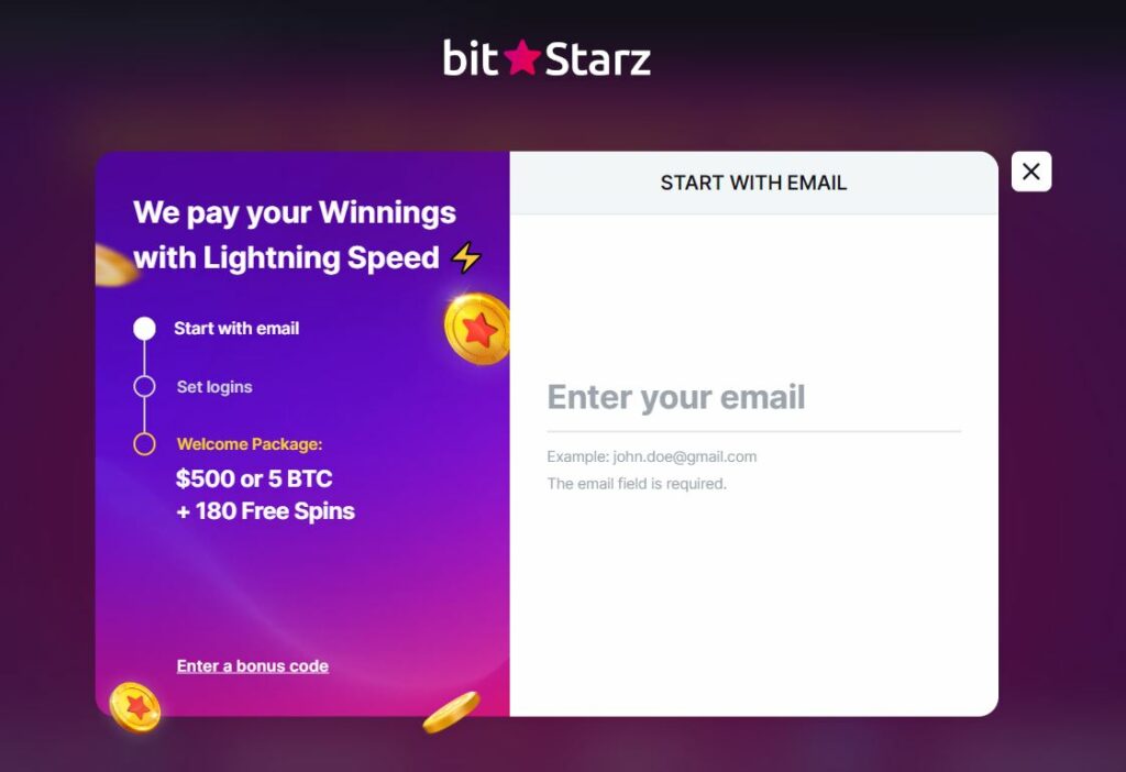 Bitstarz Casino Signup