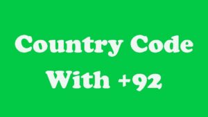 What Country Code Is 92