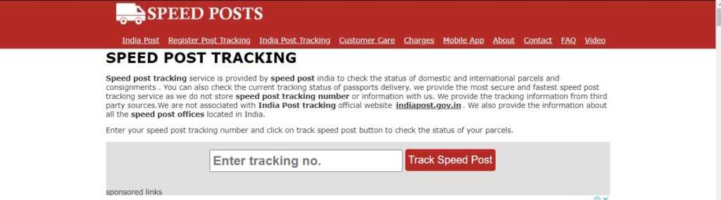 India Post Registered Post Tracking Through A Third Party Website