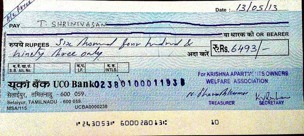 How To Fill In Cheque