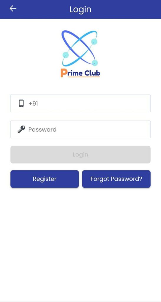 Prime Club Login