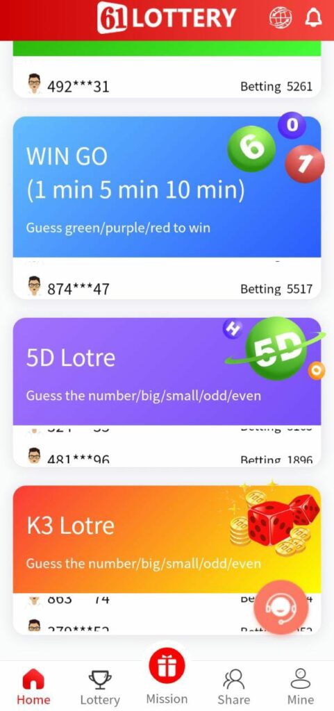 61 Lottery App Games