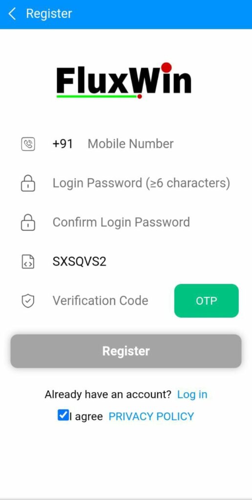 Fluxwin Register