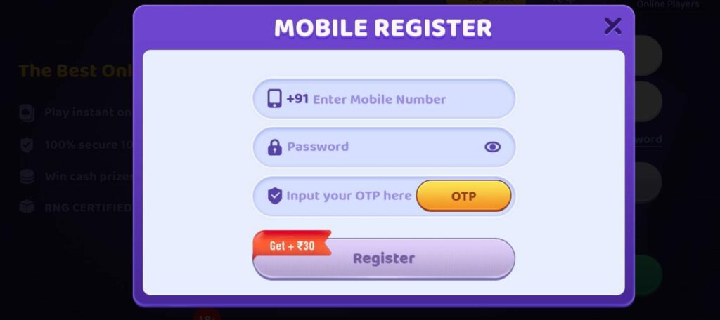 Sabka Game app register