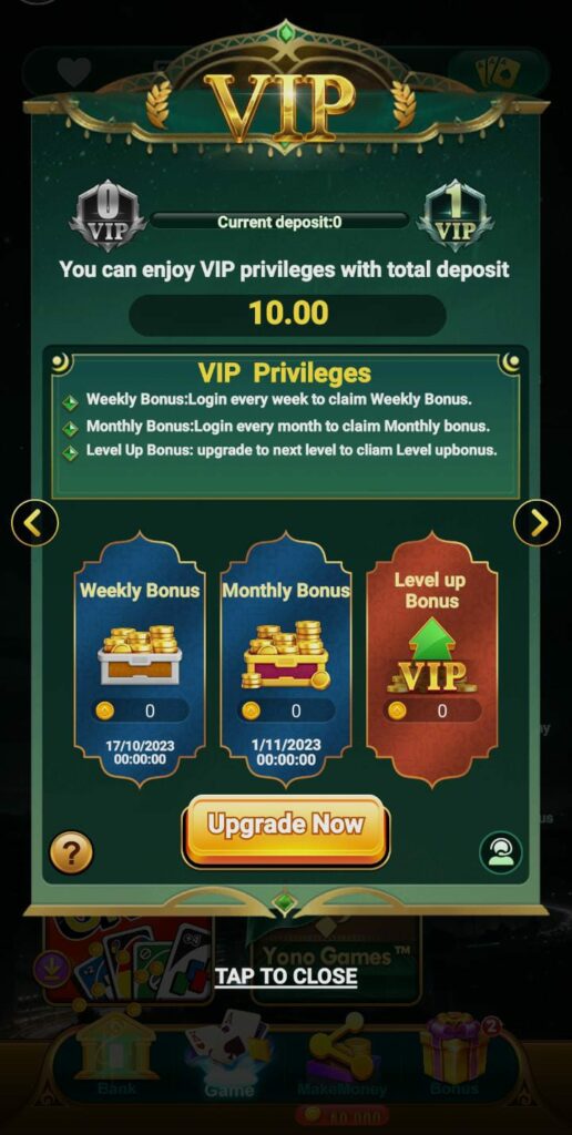 Yono Games app VIP Section
