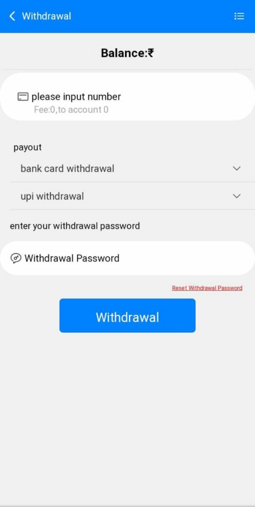 Mantrimall app withdrawal